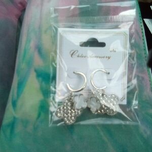 Chloe Silver and Opal Seashell White Clover Earrings